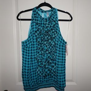 High Neck Tank with Ruffles